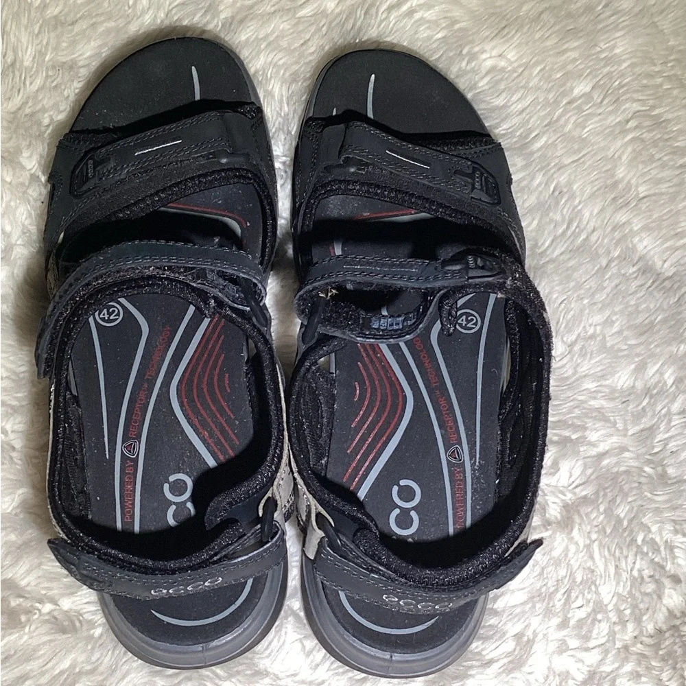 Ecco Yucatan Black Sport with Adjustable Straps sandals size 42 - Picture 7 of 11